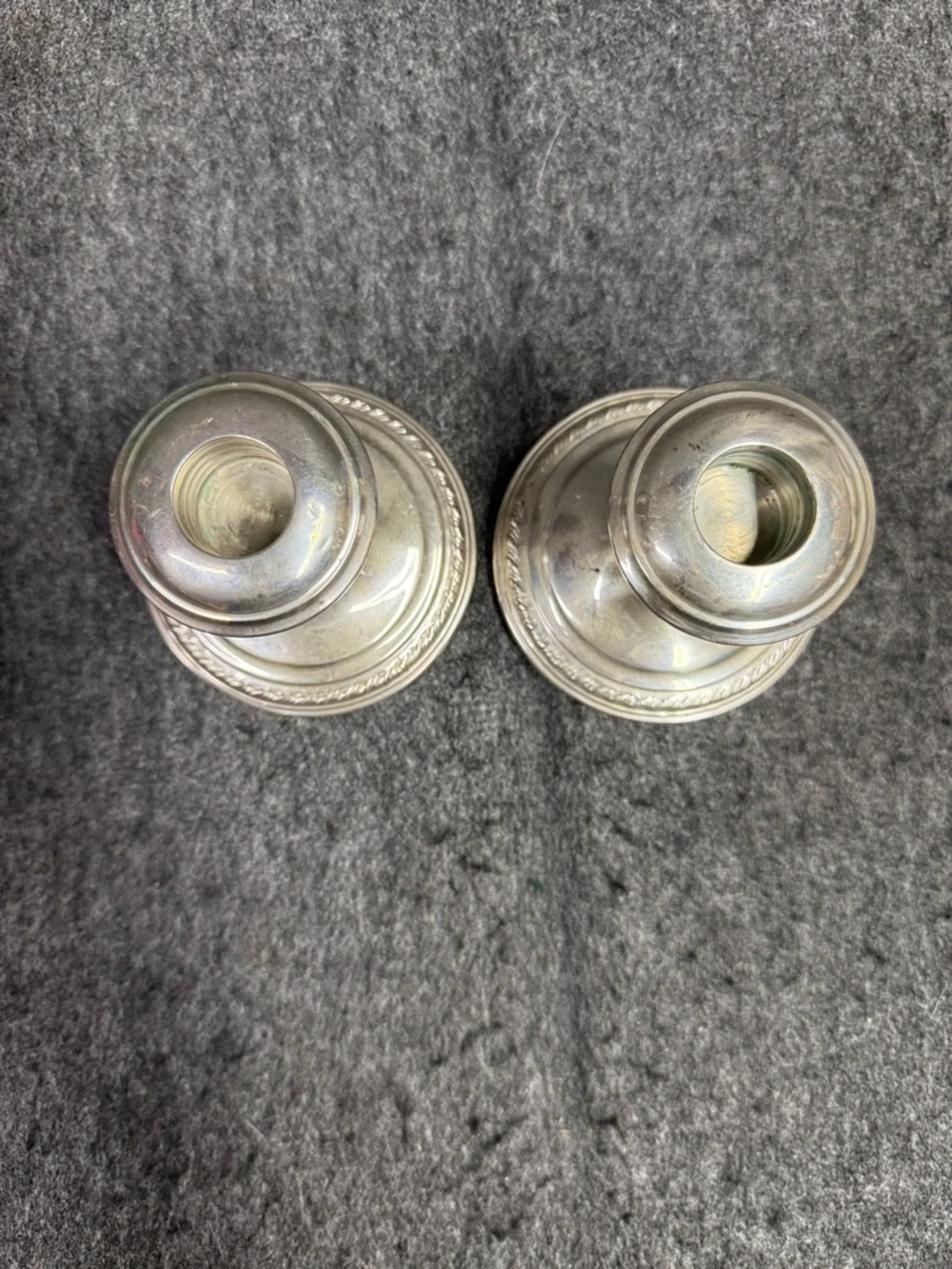 La Pierre Sterling Vintage Pair of Silver Decorative Candle Holders